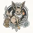 Eevee evolution Pearl Jam tattoo design idea