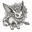 Eevee evolution Pearl Jam tattoo design idea