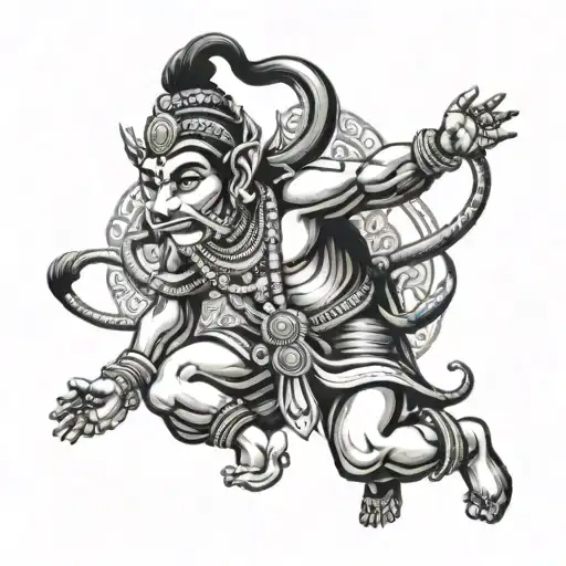 Hanuman Chalisa verse written tattoo design idea