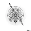 Ukrainian dron tattoo design idea