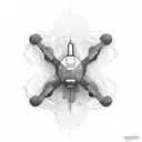 Ukrainian dron tattoo design idea