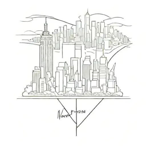 new york city skyline tattoo design idea