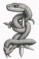 snake wrapped around sword going tattoo design idea
