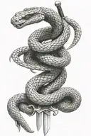 snake wrapped around sword going tattoo design idea