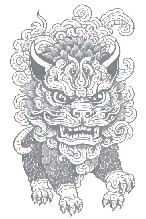 Shisa dog tattoo design idea
