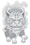 Shisa dog tattoo design idea