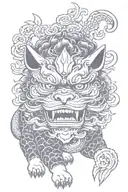Shisa dog tattoo design idea
