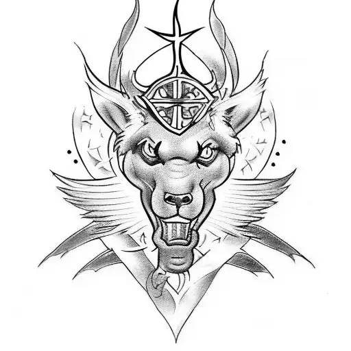Create a tattoo featuring a powerful firefighter symbol with a religious twist tattoo design idea