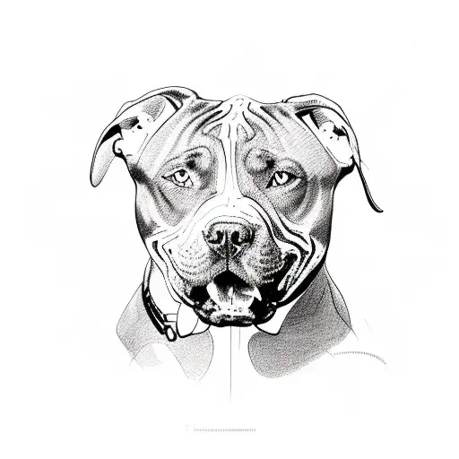 three pit bulls in a V shape tattoo design idea