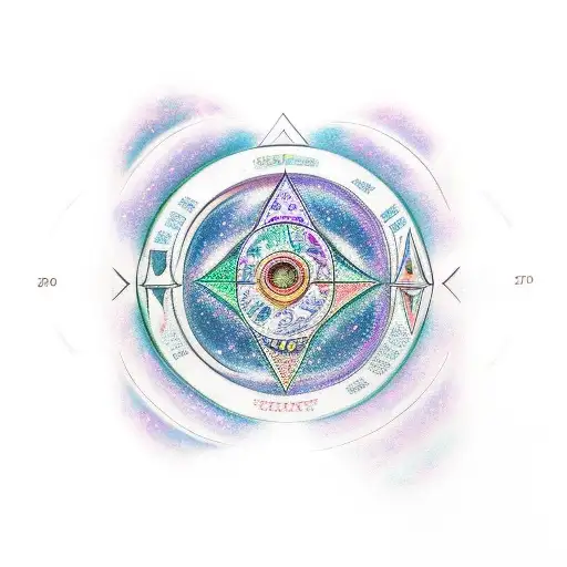 equinox and solstice with zodiac signs tattoo design idea