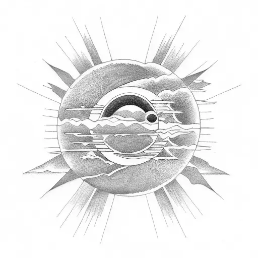 equinox and solstice and moon phases tattoo design idea