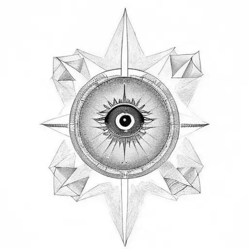 equinox, solstice, zodiac signs, eye of Providence  tattoo design idea