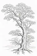 boab tree silhouette tattoo design idea