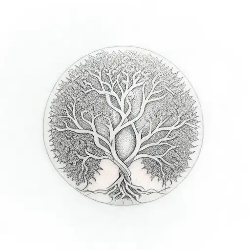 mother earth tree of life tattoo design idea