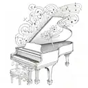 piano sheet music tattoo design idea