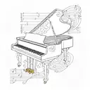 piano sheet music tattoo design idea