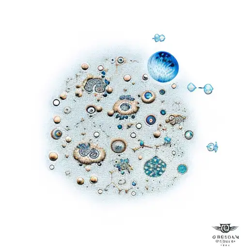 Microscopic organisms forming constellations tattoo design idea