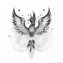 phoenix and farm tattoo design idea