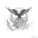 phoenix and farm tattoo design idea