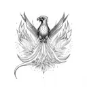 phoenix and tractor  tattoo design idea