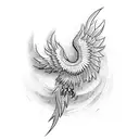phoenix and tractor  tattoo design idea