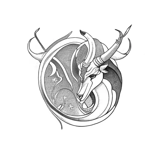 capricorn sign tattoo design idea