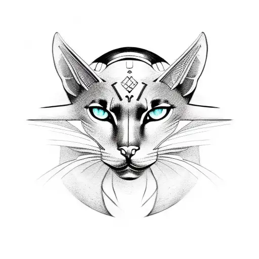 Bastet Egyptian Goddess Head Tattoo Design tattoo design idea
