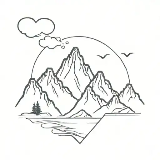best friends travel ocean mountain range tattoo design idea