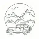 matching tattoo with waves grand tetons jeep driving tattoo design idea