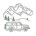 matching tattoo with waves grand tetons jeep driving tattoo design idea