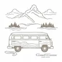 matching tattoo with waves grand tetons vw bus    tattoo design idea