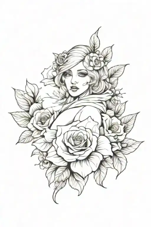 Create a tattoo of a masochistic character embracing their inner desires, with a touch of elegance tattoo design idea