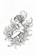 Create a tattoo of a masochistic character embracing their inner desires, with a touch of elegance tattoo design idea