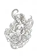 Create a tattoo of a masochistic character embracing their inner desires, with a touch of elegance tattoo design idea