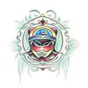 motorcycle venetian masks tattoo design idea