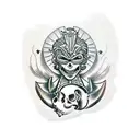 motorcycle venetian masks tattoo design idea