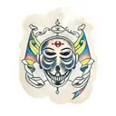 motorcycle venetian masks tattoo design idea