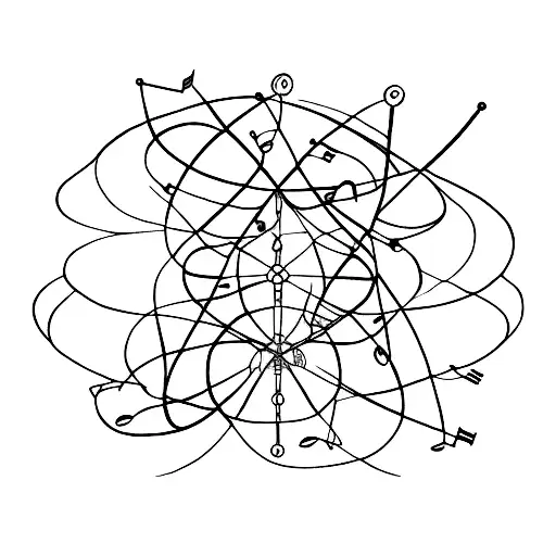 serotonine molecule music notes tattoo design idea