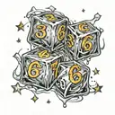 ice cubes and numbers 3 and 6 stars  tattoo design idea