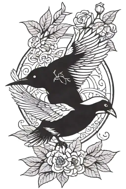 Bird Holding Sage tattoo design idea