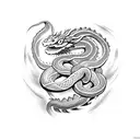 Snake dragon type vector tattoo design idea