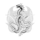 Snake dragon type vector tattoo design idea