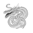 Snake dragon type vector tattoo design idea