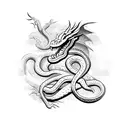 Snake dragon type vector tattoo design idea