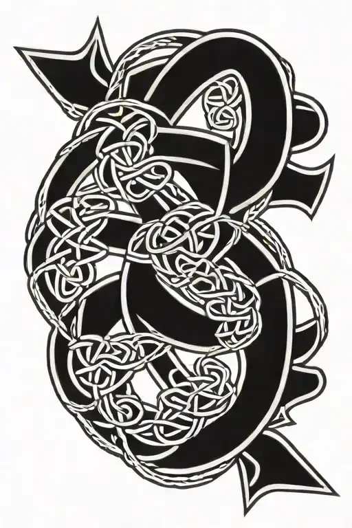 Celtic Dara knot intertwined tattoo design idea