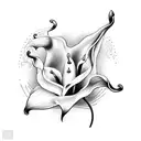 calla lily with dog foot print  tattoo design idea