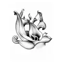 calla lily with dog foot print  tattoo design idea