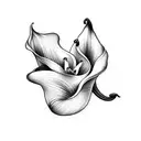 calla lily with dog foot print  tattoo design idea
