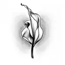 calla lily with dog foot print  tattoo design idea