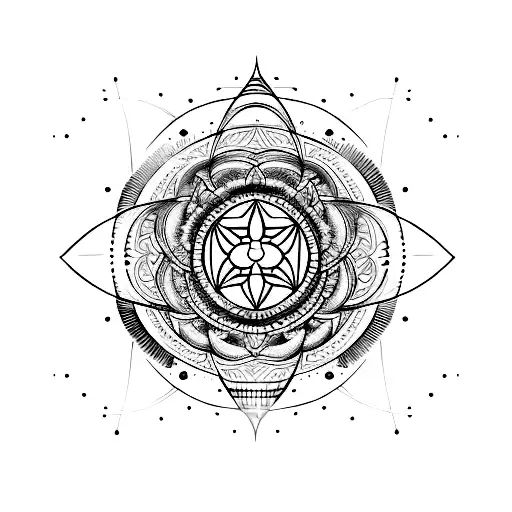 A tattoo design symbolizing the power of being the chosen one and the significance of vibration, frequency, and sound tattoo design idea